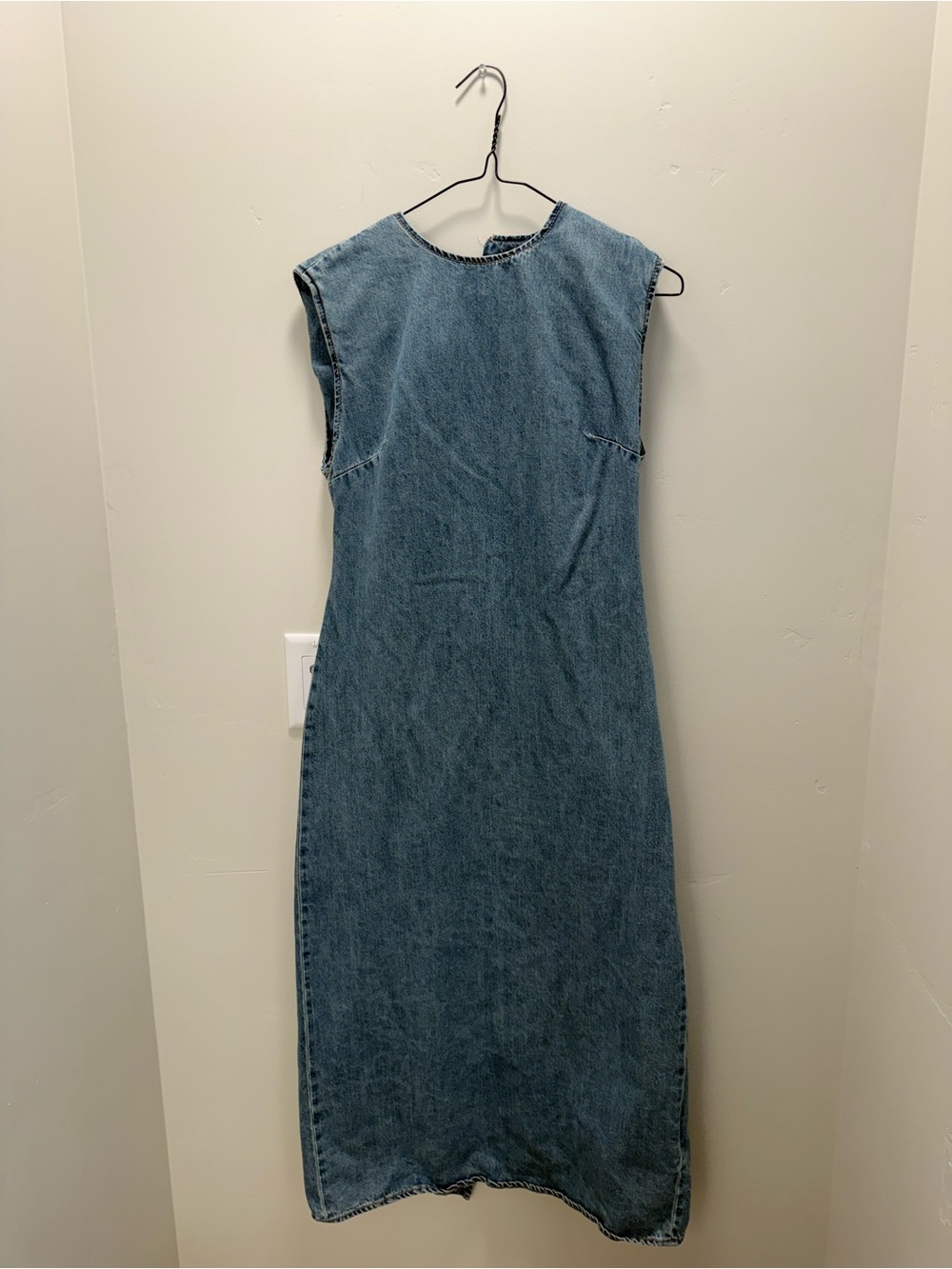 zara denim sleeveless dress